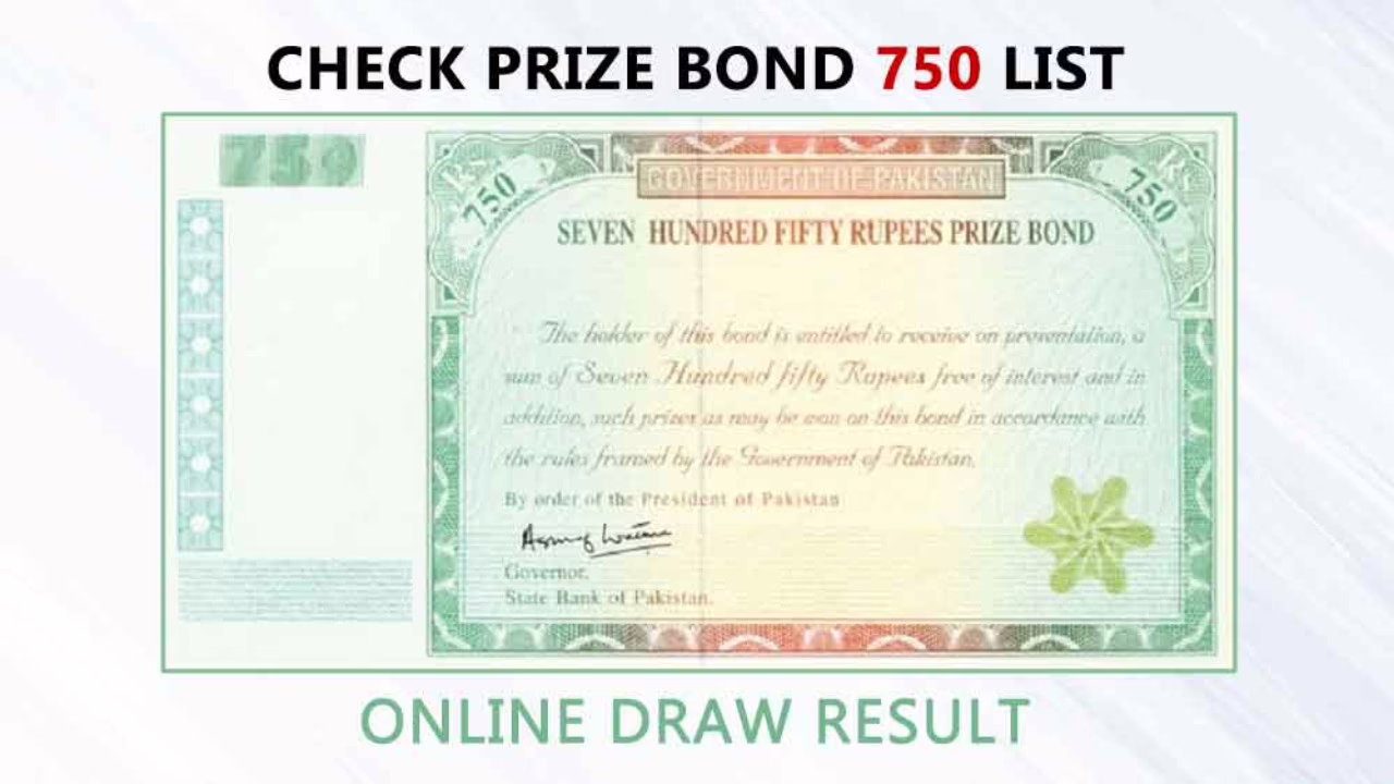Rs 750 prize bond