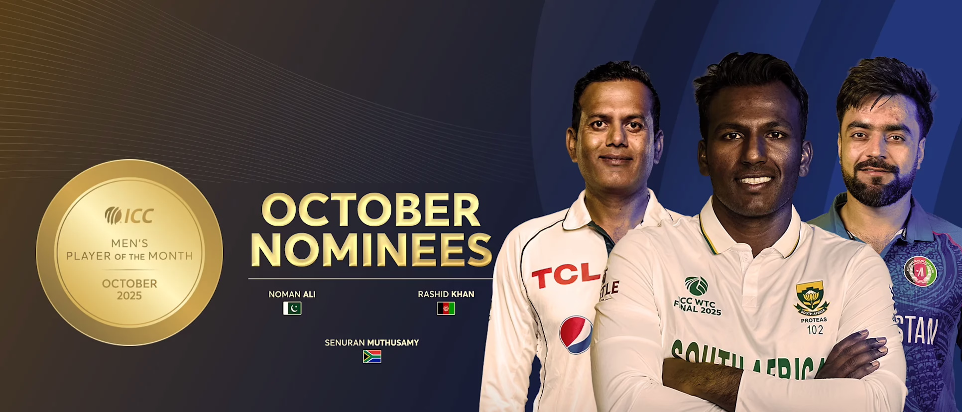 Noman Ali nominated for ICC player of the month for October 2025